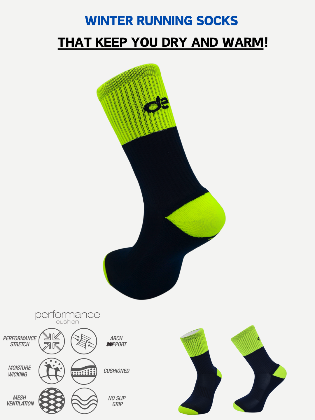desocks Χειμερινές κάλτσες για τρέξιμο Performance running socks W