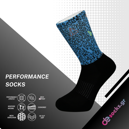 desocks Κάλτσες Performance  Crew Stability Printed Colorfull  B