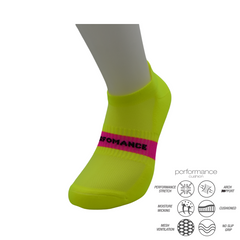 Κάλτσες τρεξίματος κοντές lime performance ankle socks