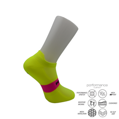 Κάλτσες τρεξίματος κοντές lime performance ankle socks