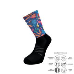 Flowers Printed Crew Running Socks