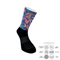 Flowers Printed Crew Running Socks