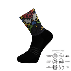 Geometric Printed Crew Running Socks