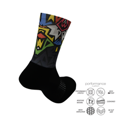 Geometric Printed Crew Running Socks