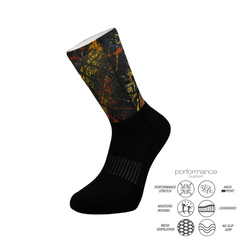 Tattoo Printed Crew Running Socks