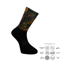 Tattoo Printed Crew Running Socks