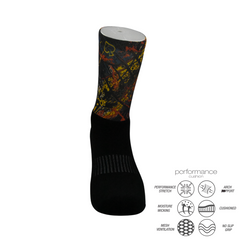 Tattoo Printed Crew Running Socks