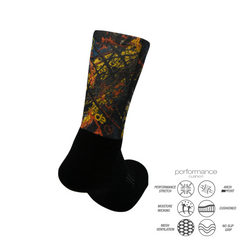 Tattoo Printed Crew Running Socks