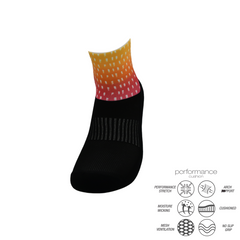 Vibrant Mix Short Crew Print Running Socks