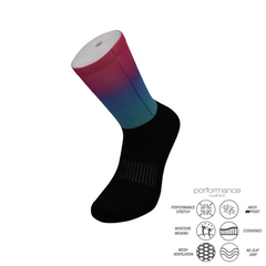 Colorfull Printed Crew Running Socks with Print for Comfort and Durability