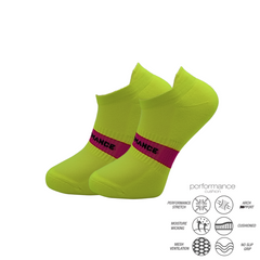 Κάλτσες τρεξίματος κοντές lime performance ankle socks