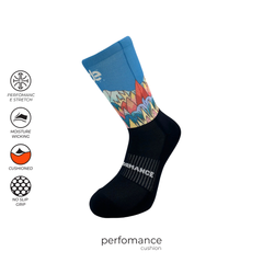 Sports socks for running with Peak Turtle print