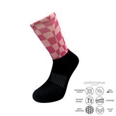 Crew Checkerboard Print Running Socks