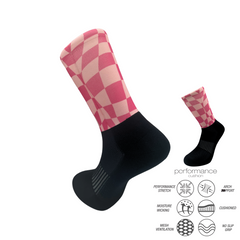 Crew Checkerboard Print Running Socks