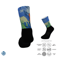 Rainbow Printed Crew Running Socks