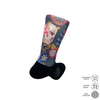 Skull with flowers printed performance cycling socks crew