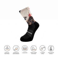 Sports socks for running with BytePattern print