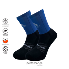 Sports socks for running with blue ridge print