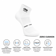 Αθλητικές κάλτσες για τρέξιμο & τριάθλο desocks ThinFast Black White