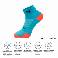 Αθλητικές κάλτσες για τρέξιμο & τριάθλο desocks ThinFast Turquoise/Orange