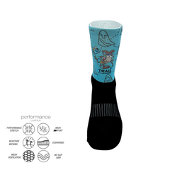 Dynamic Rain Colors Printed Crew Running Socks