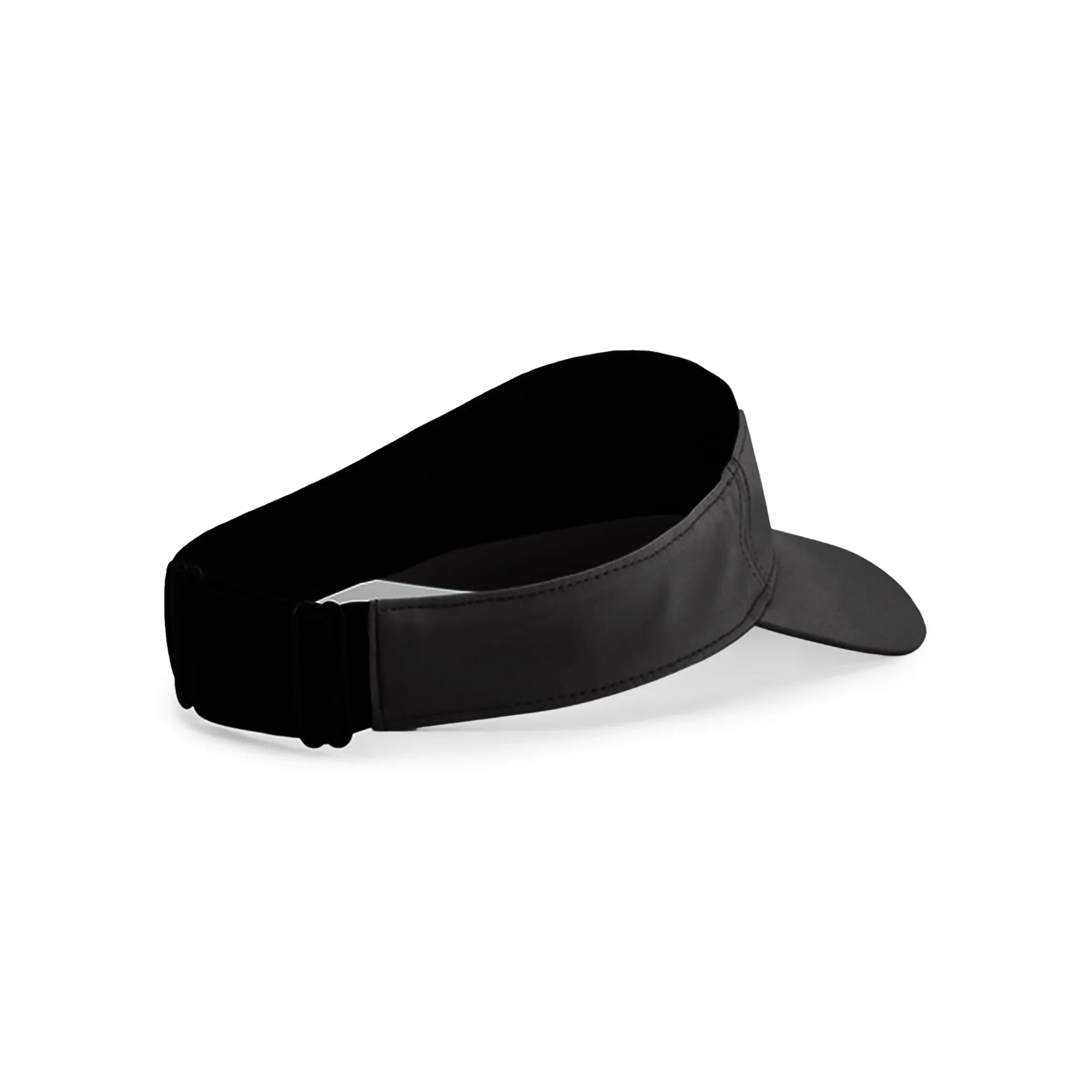 Καπέλο τρεξίματος visor unisex σε μαύρο χρώμα με ρυθμιζόμενο λουράκι. Ιδανικό για padel, tennis και UV προστασία σε εξωτερικές δραστηριότητες.