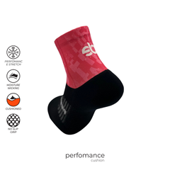 Short Crew Flowcut Running Sports Socks