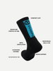 Padel Socks Crew Black / Blue Stability