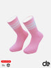 Kids Pink Stripes Retro Style Mid High Socks