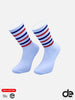 de_Socks Kids Six Stripes Multicolored Retro Style Mid High