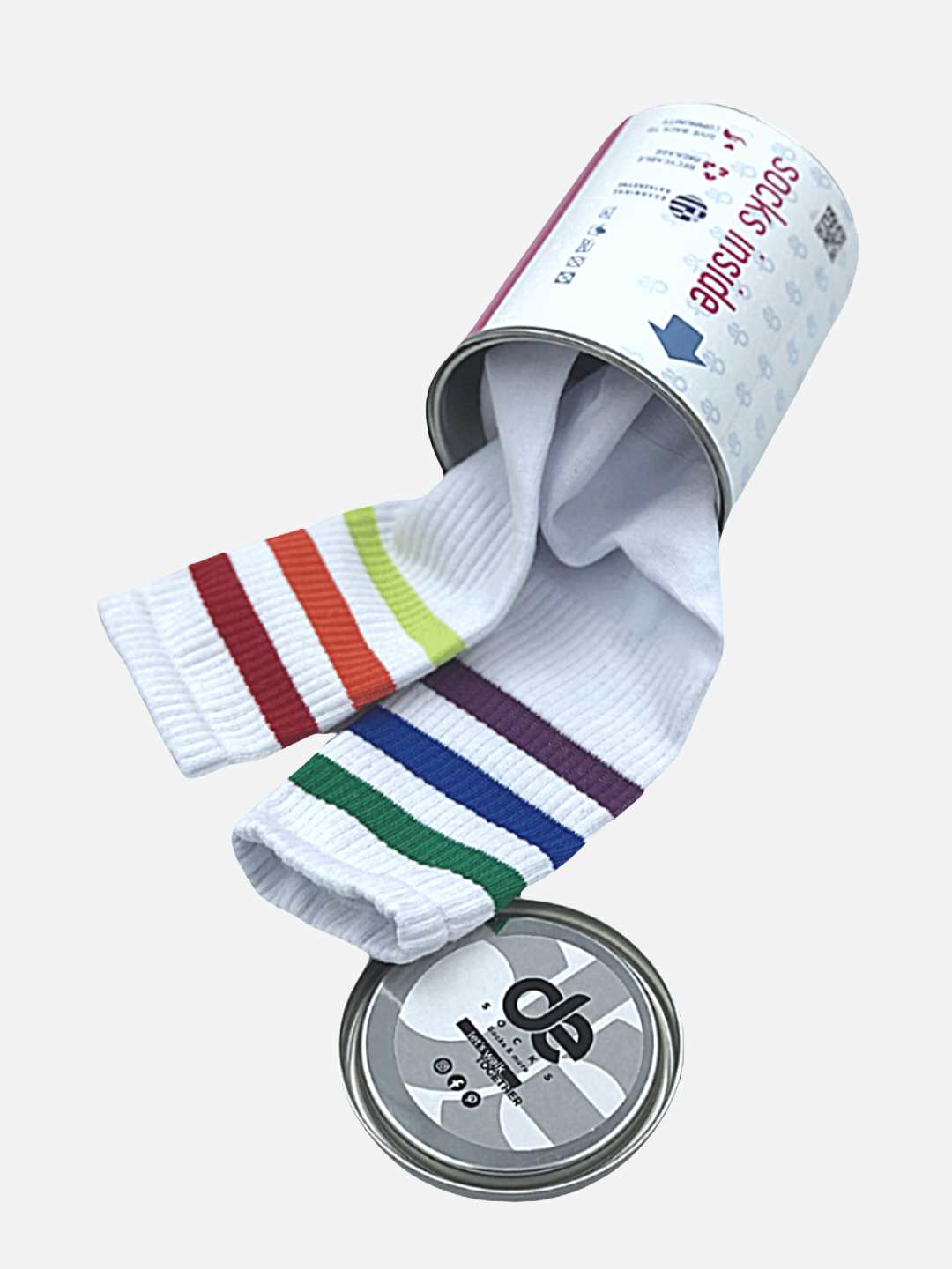 Κάλτσα Multi Colored Stripes Retro Style Mid High