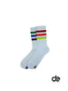 Multi Colored Stripes Tennis Style Mid High Socks